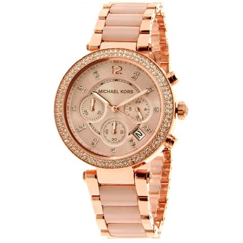 montre michael kors acier rose|Amazon.com: Michael Kors Parker Chronograph .